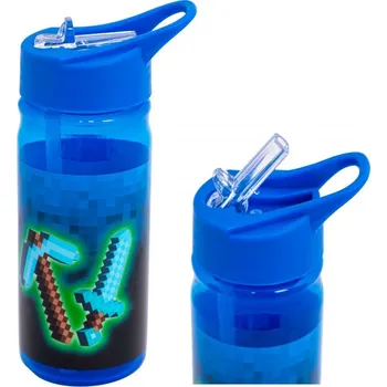 Láhev Astra Plastová láhev s výsuvnou brčkem AquaPure BLUE PIXEL, 450ml, 511025003