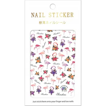 Samolepky na nehty R123 - Plameňáci