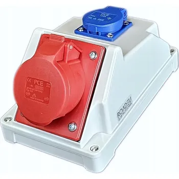 Elektrická zásuvka Kombinovaná zásuvka 16A, silová zásuvka 16A 5p s 1x zásuvkou 230V