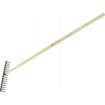 Hrábě 16zubé kovové Hrábě na dřevěné rukojeti