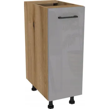 Kuchyňská skříňka Spodní kuchyňská skříňka 30 CAPRI korpus Dub Evoke, dvířka Šedý Akryl Lesk