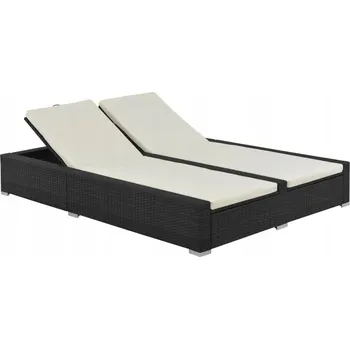 Zahradní lehátko VidaXL černé plast Lehátko