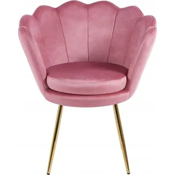 Křeslo Glamour křeslo mušle SHELL růžová zlaté nohy