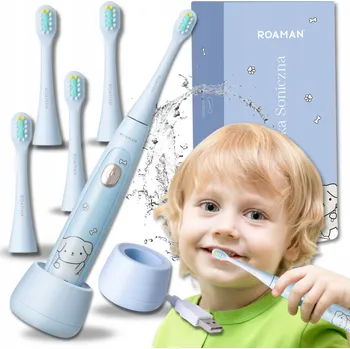 Elektrický zubní kartáček KARTÁČEK PRO DĚTI + 4 HLAVICE DÁREK 3–8 LET SONICKÝ