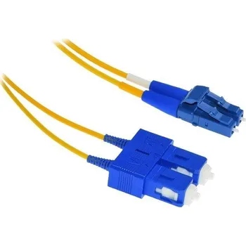Síťový kabel XtendLan FO patch LC-SC 2m 9/125, duplex, ultraflexibilní G.657.A1, LS0H, průměr 2mm, krátký vývod