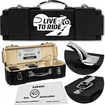 Obraz Dárek pro motocyklistu k 18-99. narozeninám Krabička na alkohol + věnování