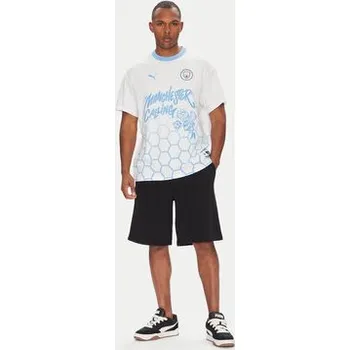 Pánské tričko Puma T-Shirt CWC Hoops x Man City 631695 Bílá Regular Fit XXL