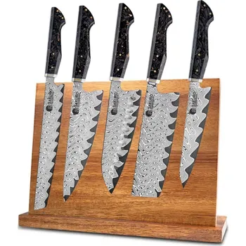 Kuchyňský nůž Sada 5 japonských nožů z damaškové oceli AUS10 Kurogane SaKuRo