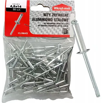Nýt Nýtovací nýty 4,8 x 14 mm 50 ks Wkręt-met
