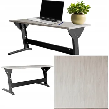 Psací stůl KESSLER PRO - STOLEK, LAVICE, PSACÍ STŮL, KSV-L2 ČERNÝ, DESKA BOROVICE BĚLENÁ