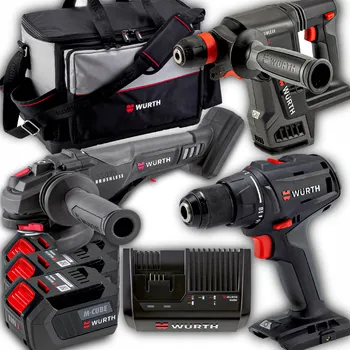 SADA ELEKTRONÁŘADÍ BRUSKA VRTACÍ KLADIVO AKU ŠROUBOVÁK 18V WURTH