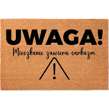 VSTUPNÍ ROHOŽKA 40X60 BÉŽOVÁ KOKOSOVÁ HIT HUMOR NÁPIS SARKASMUS DO DOMU
