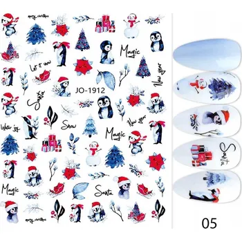 samolepka Samolepky na nehty 3D VÁNOČNÍ tučňák E179