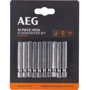 Bit Standardní bity 50mm HEX6 10 Ks. AEG ASDH65010