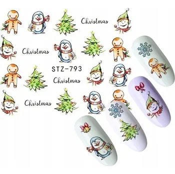 Samolepky na nehty - Vánoční sněhuláci D33