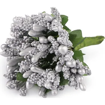 umělá květina Vánoční květinové pestíky na drátku / vývazek