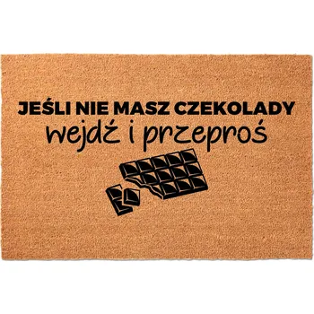 Rohožka VSTUPNÍ ROHOŽKA 40X60 KOKOSOVÁ HIT NÁPIS BEZ ČOKOLÁDY? OMLOUVÁM SE