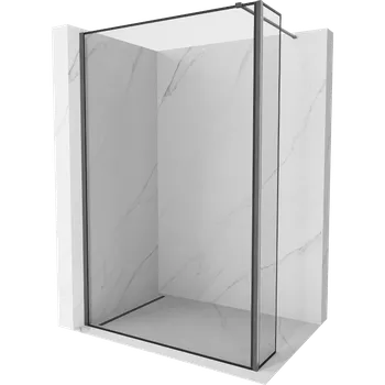 Mexen Kioto sprchová stěna Walk-in 120 x 30 cm, černý rám, gun grey kartáčovaný - 800-120-212-66-70-030 Sprchové stěny