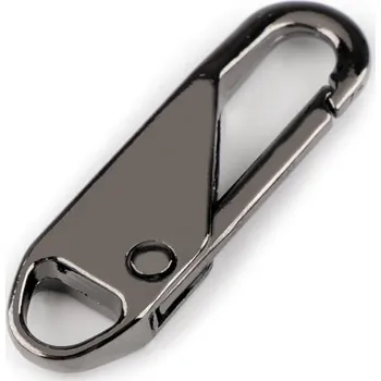 Kovová karabina / náhradní taháček na zip, malé, 2 nikl černý