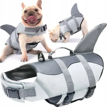 Plovací vesta Záchranná vesta pro psa, postroj do vody na plavání, plovací vesta ŽRALOK SHARK S