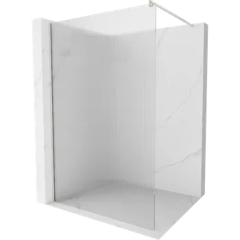 Mexen Kioto sprchová stěna Walk-in 110 x 200 cm, pruhy 8 mm, kartáčovaný nikl - 800-110-101-97-09 Sprchové stěny
