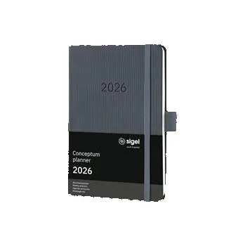 Diář Diář "Conceptum", tmavě šedá, A6, týdenní, 2026, tvrdé desky, SIGEL C2667