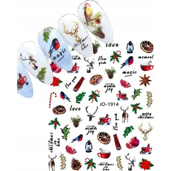 samolepka Samolepky na nehty 3D VÁNOČNÍ LISTY E181