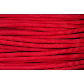 elektrický kabel Textilní kabel Červený CE9 opředený 2x0,75 a 3x0,75mm2, Počet vodičů v kabelu 2 vodiče v kabelu (2x0,75mm2)