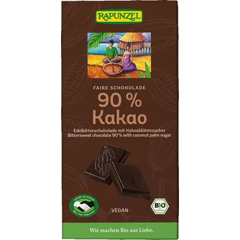 Čokoláda Čokoláda hořká 90 % s kokosovým cukrem 80 g BIO RAPUNZEL