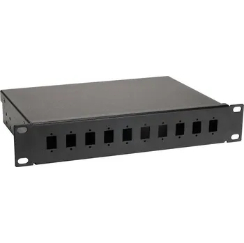 Rozvaděč Solarix vana optická 10" 1U BK včetně čela SC 10 portů simplex FO-10-1-10SCS-B