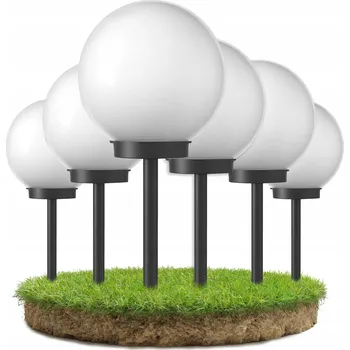 Venkovní osvětlení 6x SOLÁRNÍ LED ZAHRADNÍ LAMPA KOULE BÍLÁ ZAPICHOVACÍ SVĚTLA SOLÁRNÍ KOULE NA TERASU