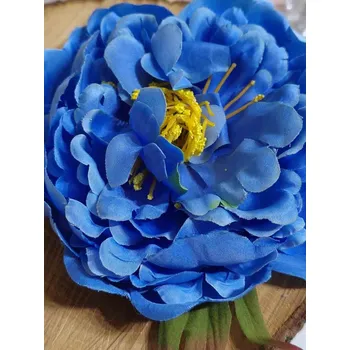 umělá květina Umělý květ pivoňka s pestíky barva modrá