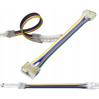 LED osvětlení Spojka 10 cm pro COB LED pásky 6PIN 12mm konektor montáž RGB CCT oboustranná