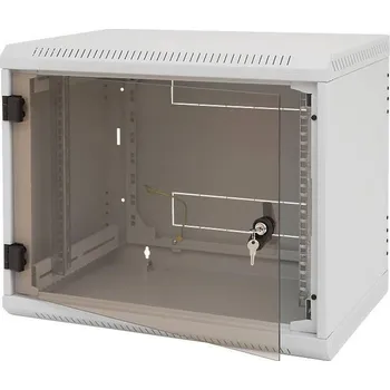 Rozvaděč Triton 19" rozvaděč nástěnný jednodílný 6U/500mm celoskleněné dveře, s otvory pro ventilátory