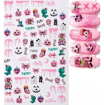 samolepka Halloweenské 3D Samolepky na nehty s lebkou R32