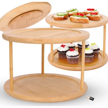 Otočný Podnos Cadro , 2patrový otočný Patrový podnos na zákusky 25 cm