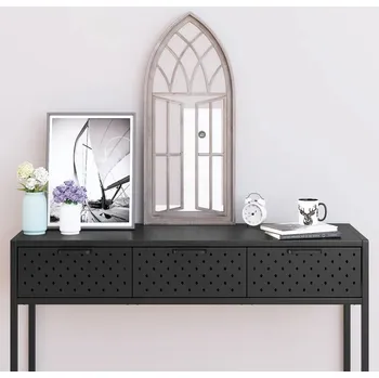 Zrcadlo Zrcadlo do interiéru, písková barva, 70x30 cm, železné