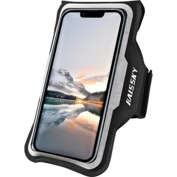 Outdoorové zavazadlo Ultratenké sportovní pouzdro na paži do 6,8" s dotykovou fólií a reflexními prvky pro běh a fitness černá