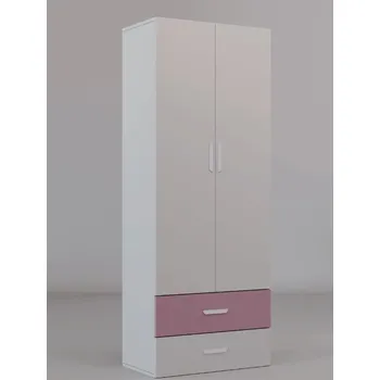 Dětská skříň Nábytek PEGAS s.r.o. Šatní skříň LUMIK 2DS Kašmír Růžová Antik