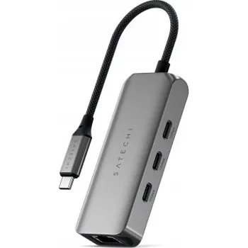 USB hub Satechi 4v1 Víceportový USB-C Hub s 2,5 GB/s Ethernet Portem, Vesmírně šedá
