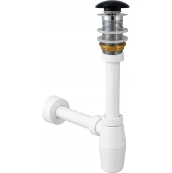 Sifon Zátka umyvadlová Click-Clack bez přepadu kulatý Garmand černá