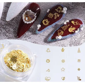 Obraz Destičky na nehty Sněhové Vločky a hvězdami DX8