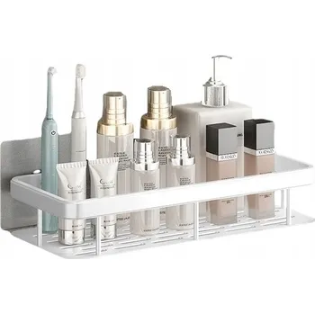 Drátěná police Bílá koupelnová polička do sprchy KIDESA