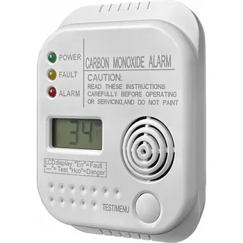 Detektor CO Bezdrátový detektor plynu oxidu uhelnatého (CO), kouře a požáru na baterie s alarmem