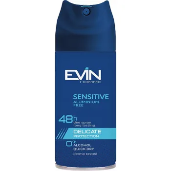 EvinHomme Sensitive Sprej pro muže bez hliníku pro citlivou pokožku, 48h DelicateProtection 150 Ml