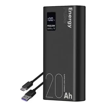 Powerbanka POWERBANK 20000 mAh 22.5W QC PD 2x USB USB-C RYCHLÝ SILNÝ POWER BANK ČERNÝ