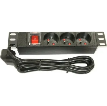 Rozvaděč XtendLan 10'' rozvodný panel 3x 230V, ČSN, vypínač, 1,8 m