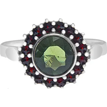 Prsten Český granát prsten stříbrný 121014 Velikost: 62