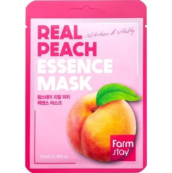 Pleťová maska Farmstay Real Peach Essence korejská maska s broskví, 23 ml