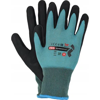Pracovní rukavice Rukavice potažené nitrilovou pěnou Reis BAMBOOCUT NYB vel. 8 - M 1 pár